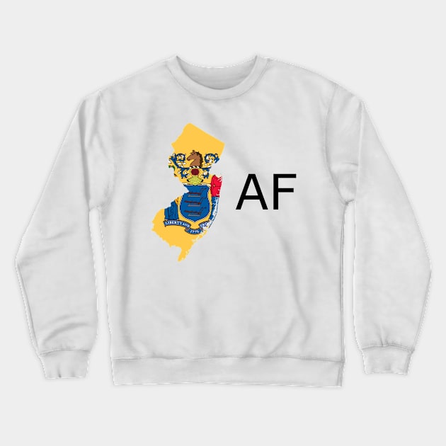 New Jersey Flag State Outline AF (black) Crewneck Sweatshirt by Big Term Designs